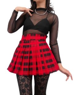 Falda de prenses roja
