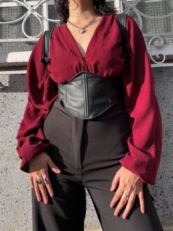 Blusa kimono vino tinto