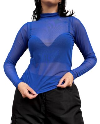 Blusa de malla Azul